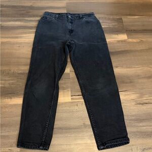 Womens Levi's 550 Black Relaxed Fit Tapered Leg Jeans Size 12P